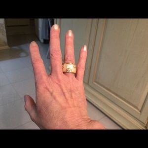 Ivory gold and crystal eternity ring